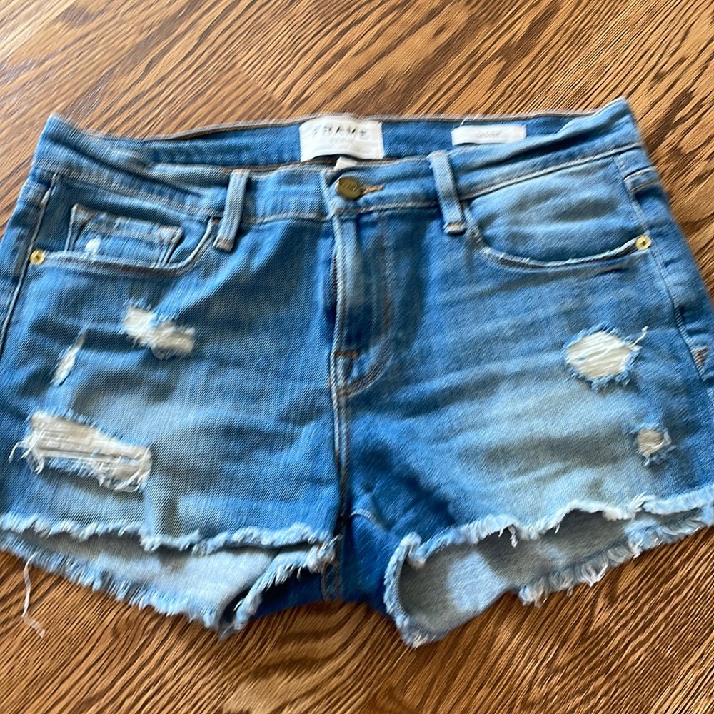 Frame Denim Distressed Shorts (Sz26)